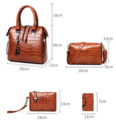 VALENTINA | 4 Piece Leather bag set