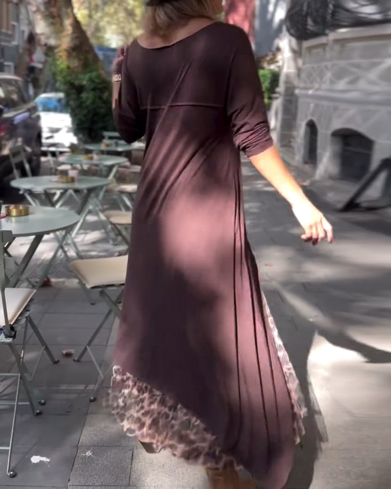 RAFFAELLA | Asymmetrical Long Sleeve Dress with Tulle Effect Skirt for a Chic and Unique Look