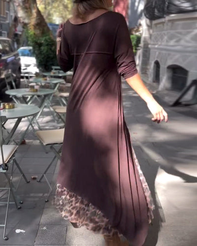 RAFFAELLA | Asymmetrical Long Sleeve Dress with Tulle Effect Skirt for a Chic and Unique Look