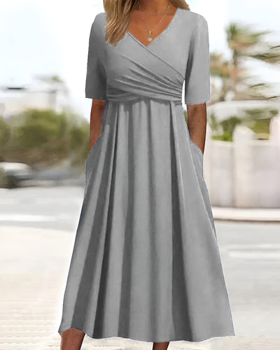 LYNN | Crossover Dress With Short Sleeves