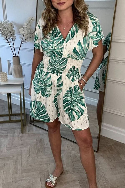 LEILA | Leafy Print Romper