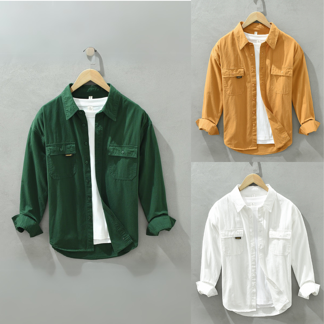 ETHAN | Men's Button-Up Shirt with Chest Pockets