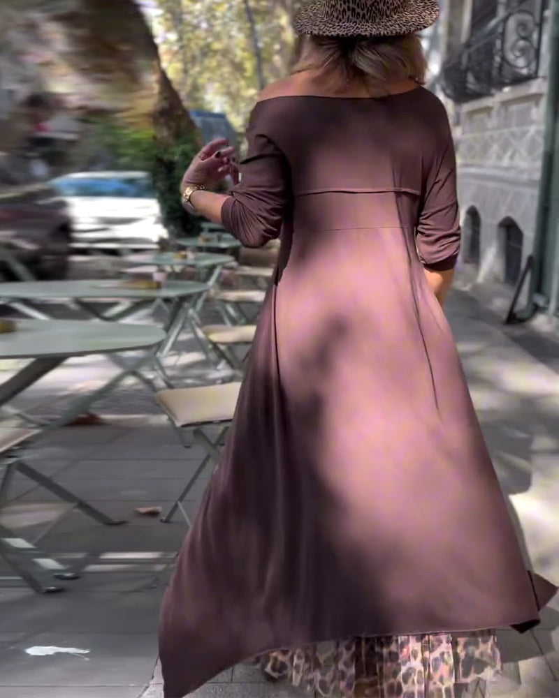 RAFFAELLA | Asymmetrical Long Sleeve Dress with Tulle Effect Skirt for a Chic and Unique Look