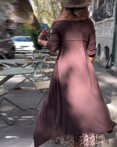 RAFFAELLA | Asymmetrical Long Sleeve Dress with Tulle Effect Skirt for a Chic and Unique Look
