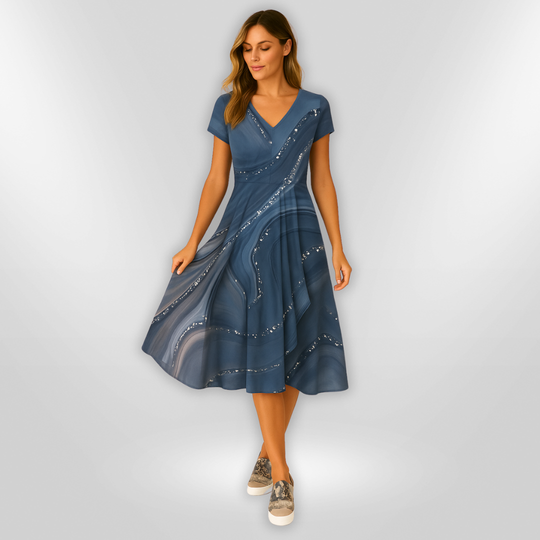 NAOMI | V-hals Midi Jurk
