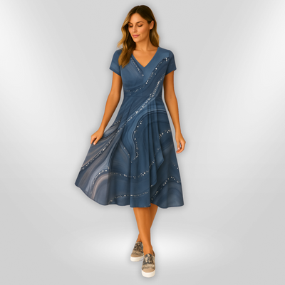NAOMI | V-hals Midi Jurk