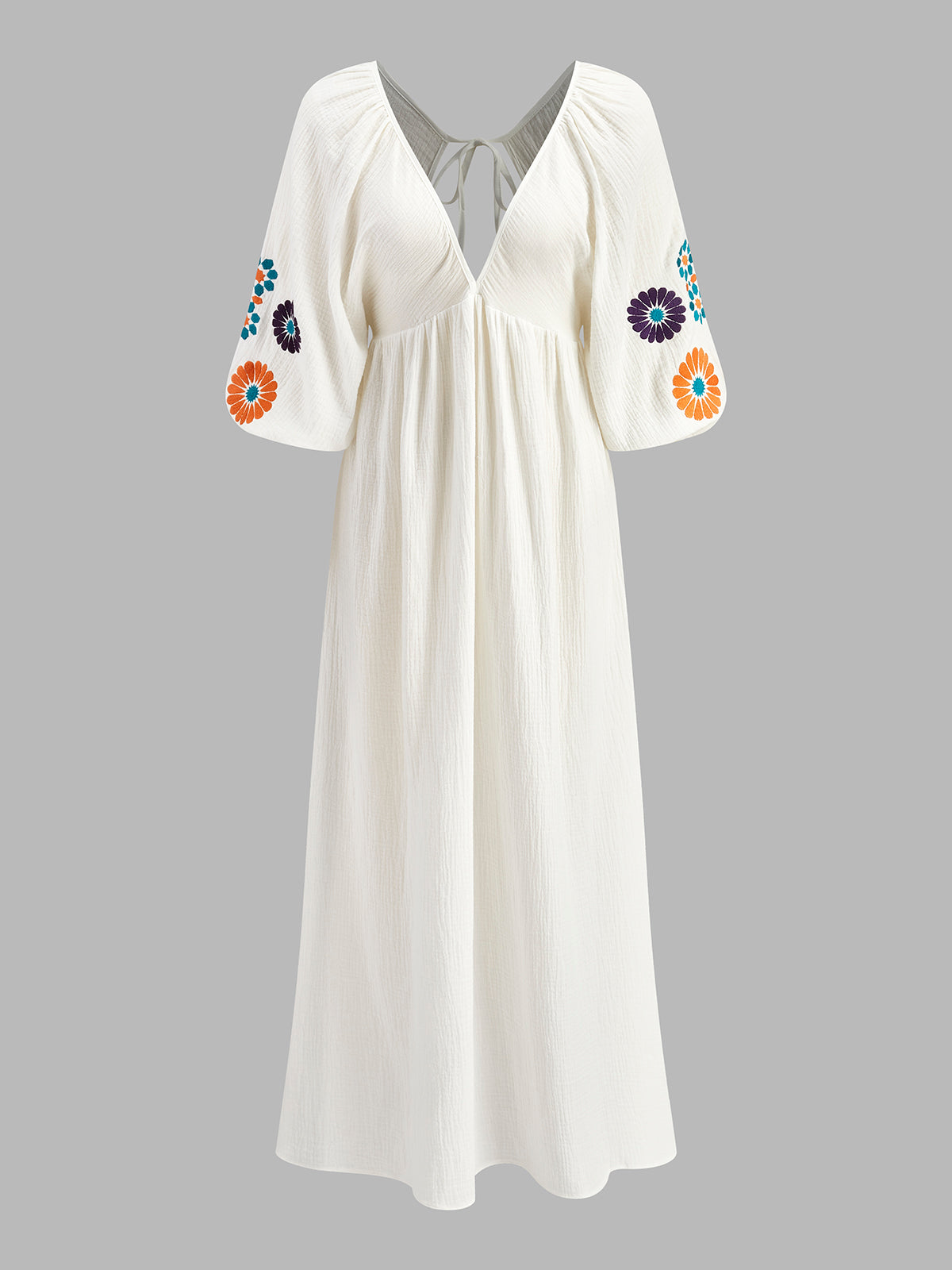 MAELLE | Long Embroidered Dress