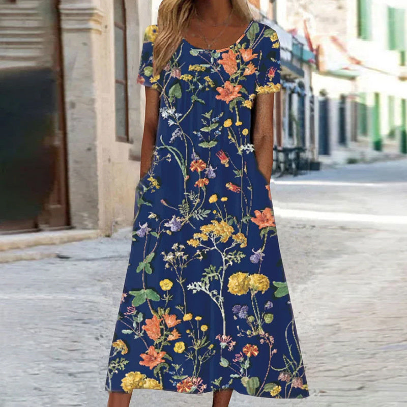 ISABELLA | Boho floral dress with belly cover