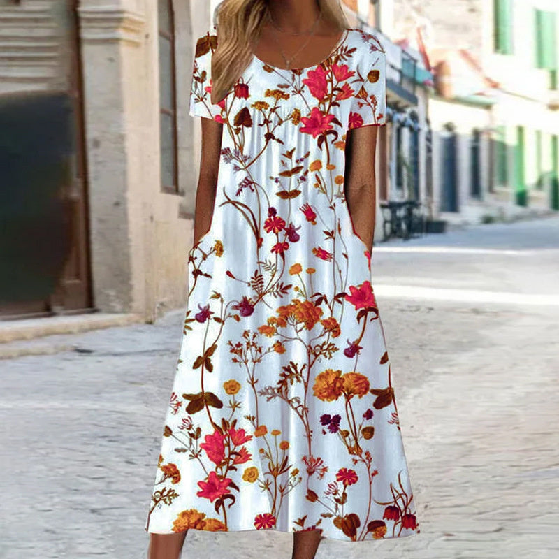 ISABELLA | Boho floral dress with belly cover