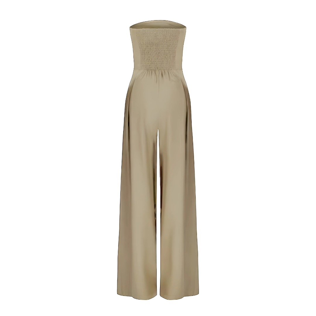 ALESSIA | Elegant Strapless Wide Leg Jumpsuit