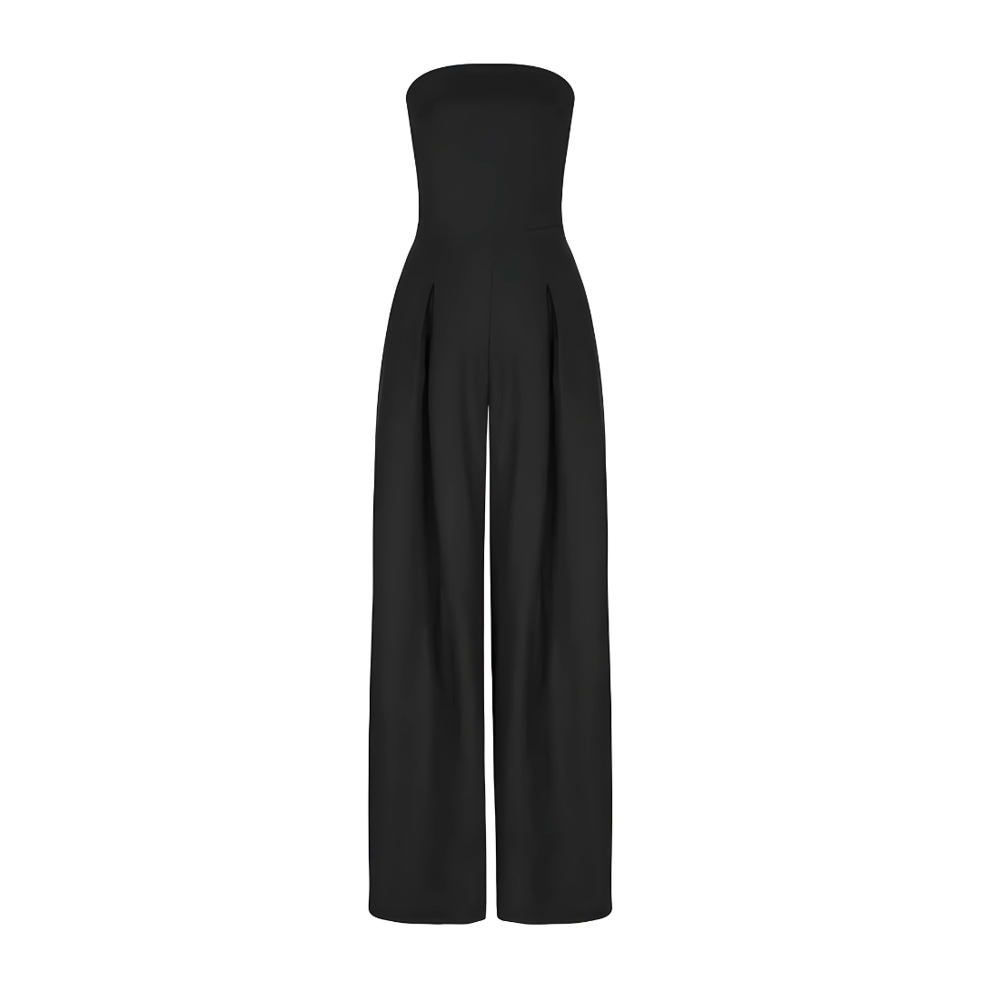 ALESSIA | Elegant Strapless Wide Leg Jumpsuit