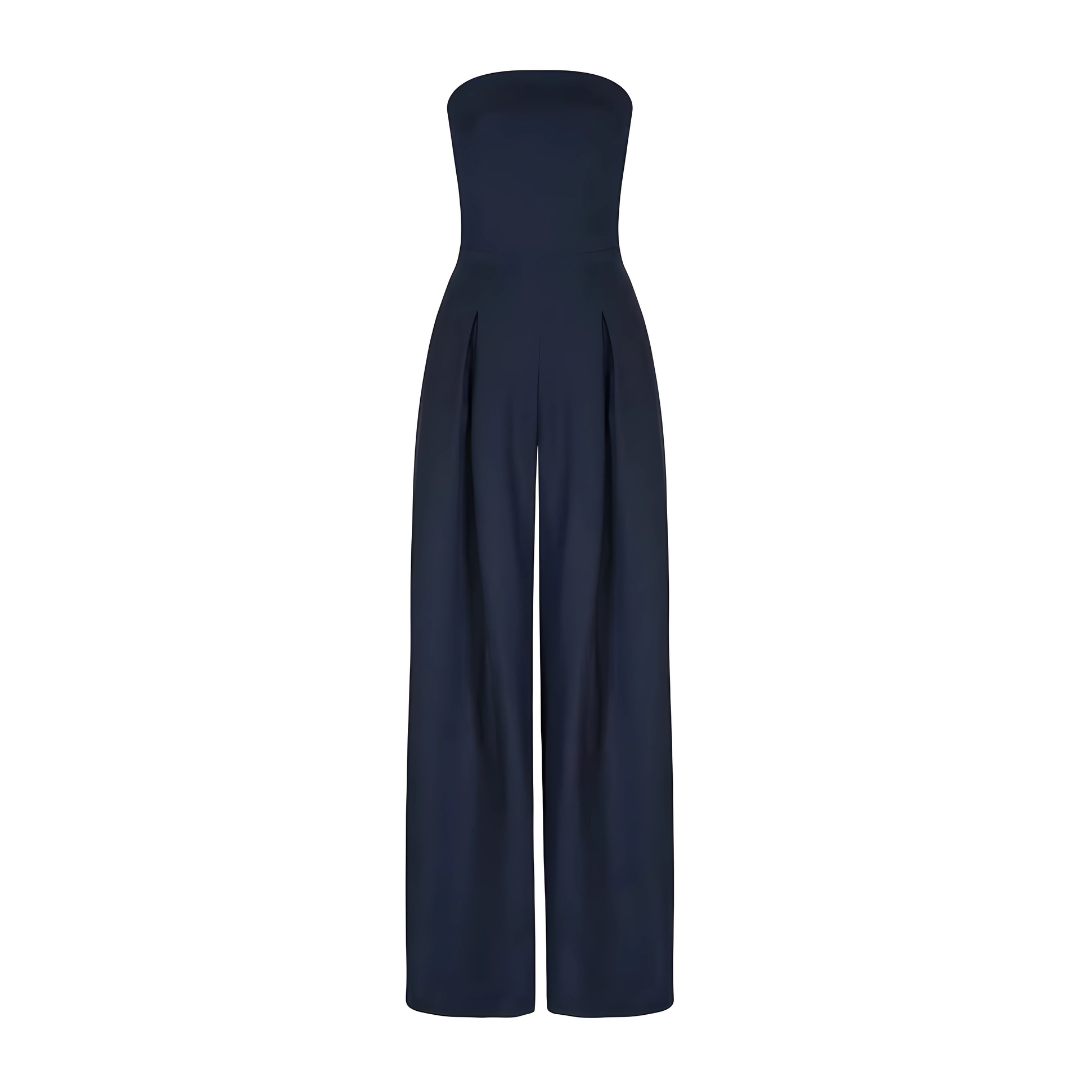 ALESSIA | Elegant Strapless Wide Leg Jumpsuit