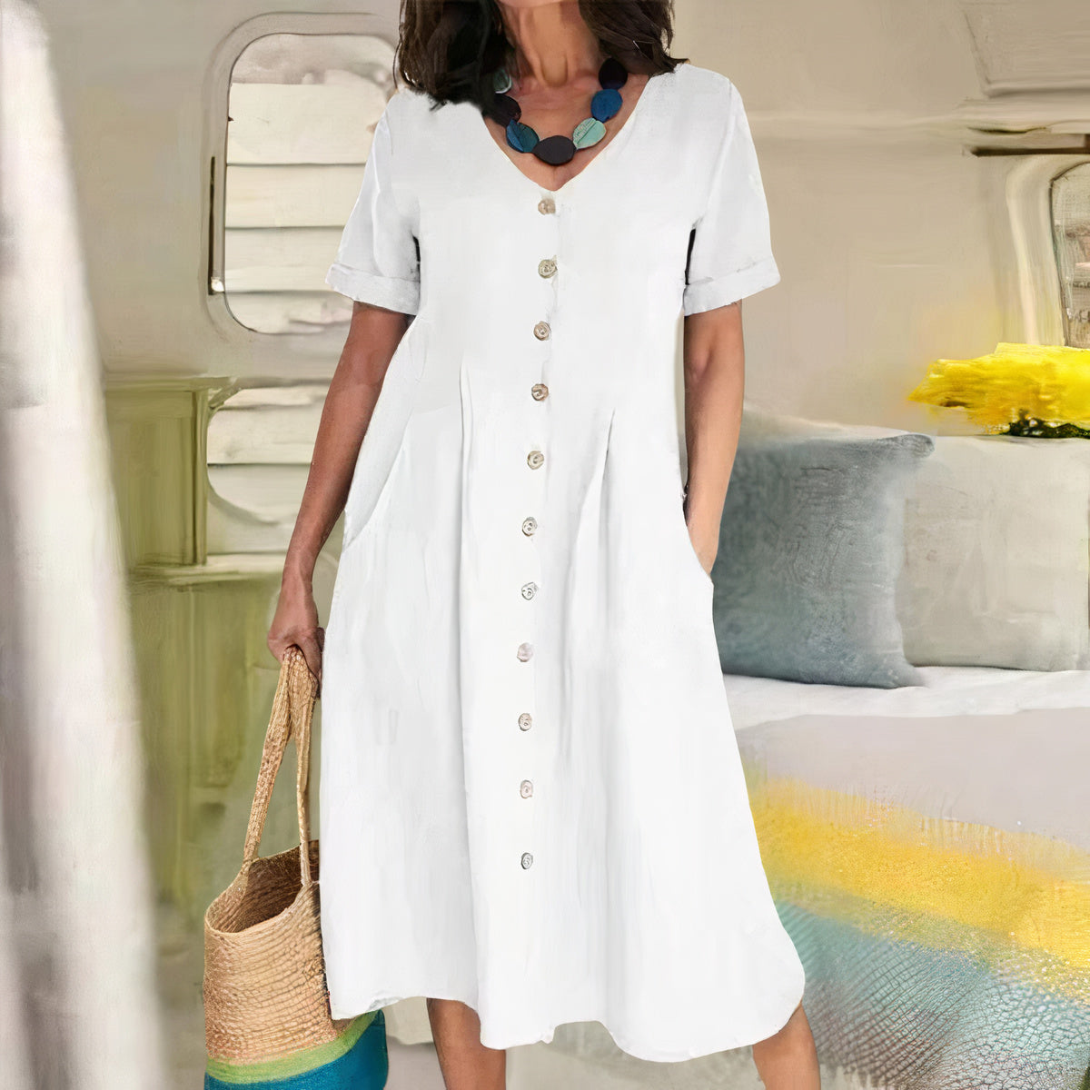 YASMIN | Effortless Button Dress