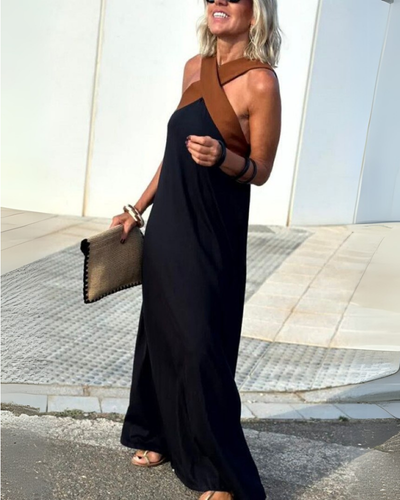 SIENNA | Elegant Backless Dress with Fashionable Crossover Neck