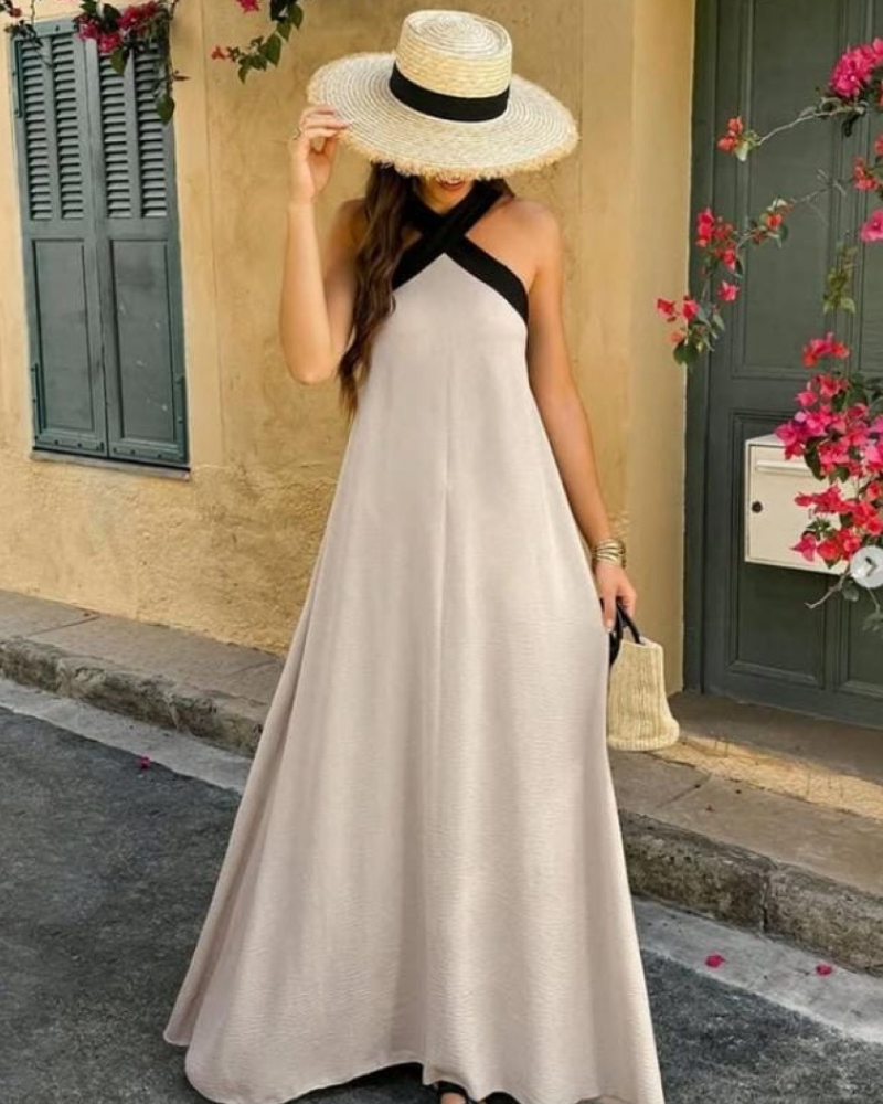 SIENNA | Elegant Backless Dress with Fashionable Crossover Neck