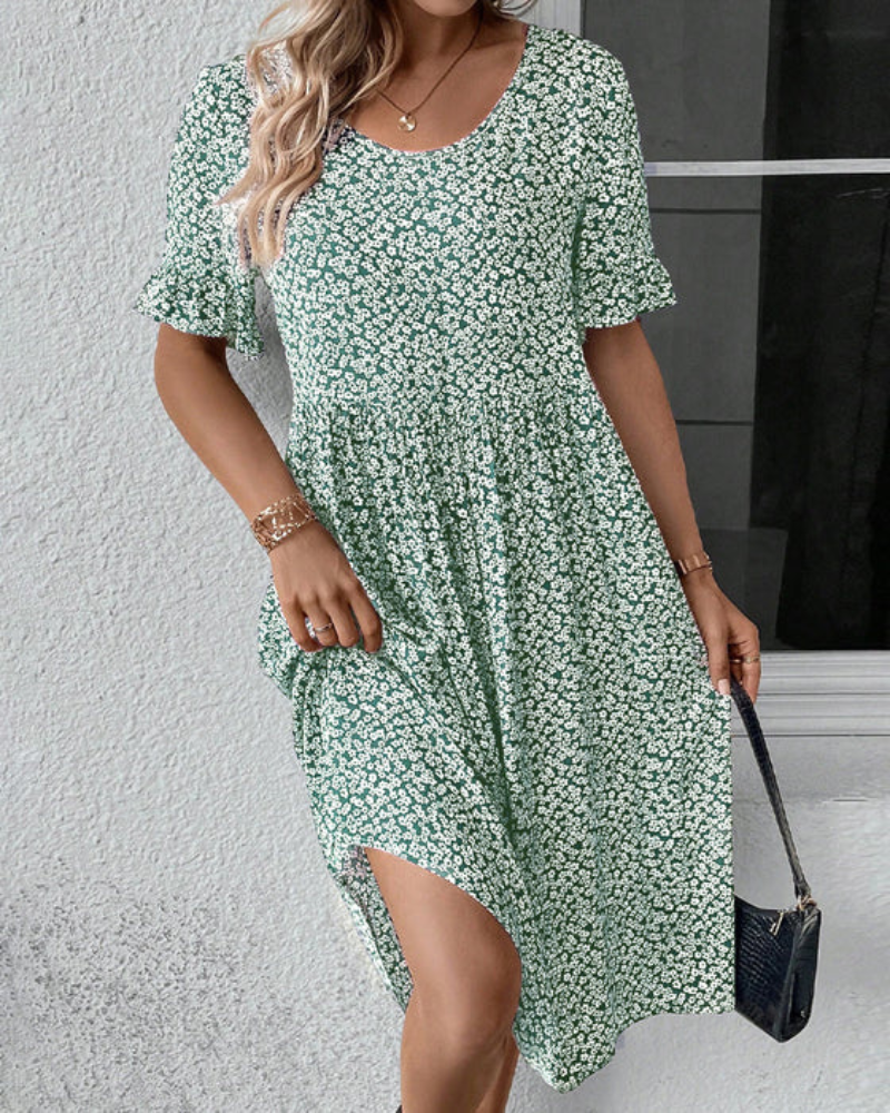 AMANDA | Chic Floral Elegance Dress