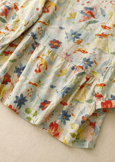 SAOIRSE | Floral Cotton-Linen Blouse
