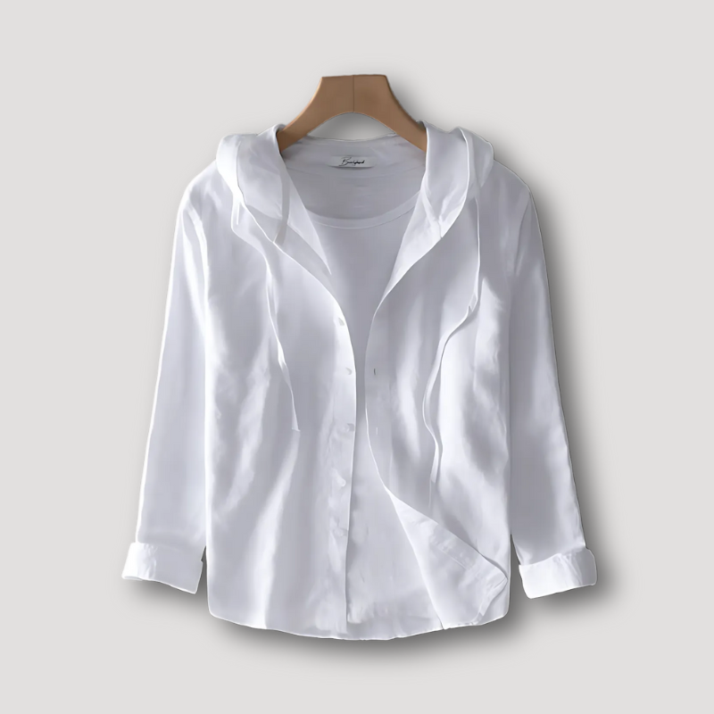INO | Pinstriped Hooded Casual Long Sleeve Shirt for Men