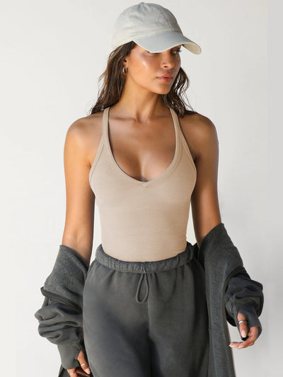 JESSIE | Sexy Casual Halter V-Neck Plain Sleeveless Top