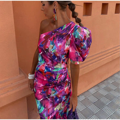 YLLANA | Women's Off-the-Shoulder Midi Dress