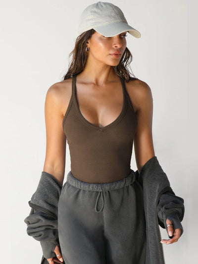 JESSIE | Sexy Casual Halter V-Neck Plain Sleeveless Top