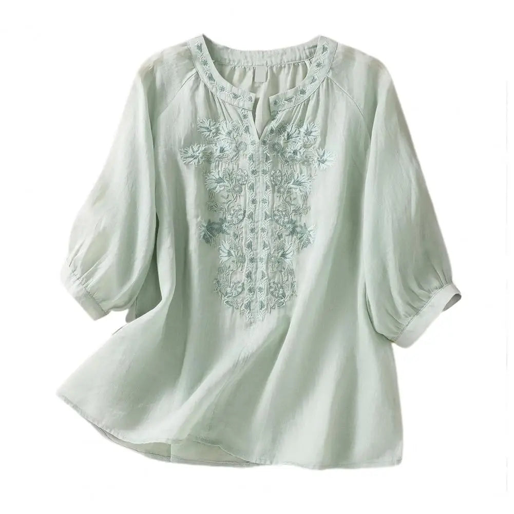 ROSALIE | Embroidered Cotton Floral Blouse