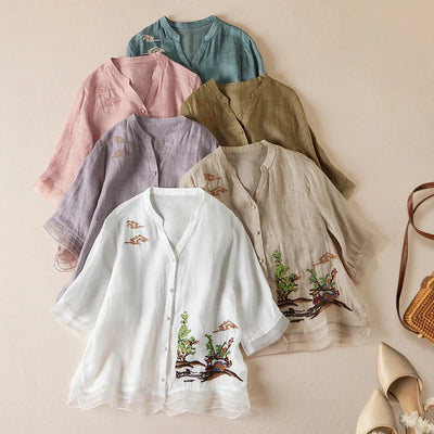 DAVINA | Embroidered Elegance Blouse