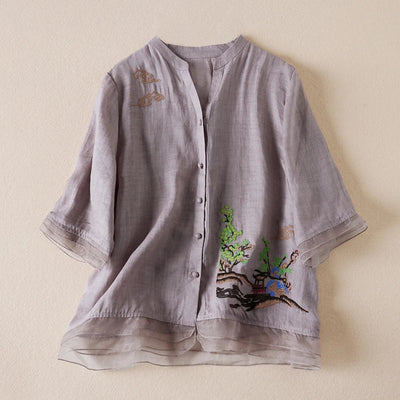 DAVINA | Embroidered Elegance Blouse