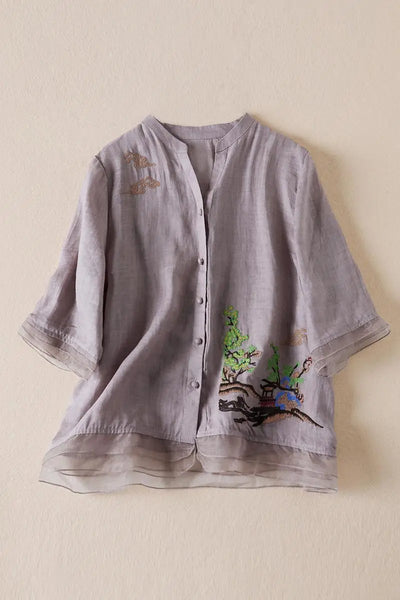 DAVINA | Embroidered Elegance Blouse