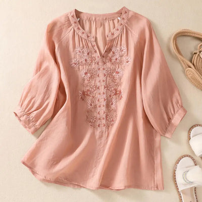 ROSALIE | Embroidered Cotton Floral Blouse