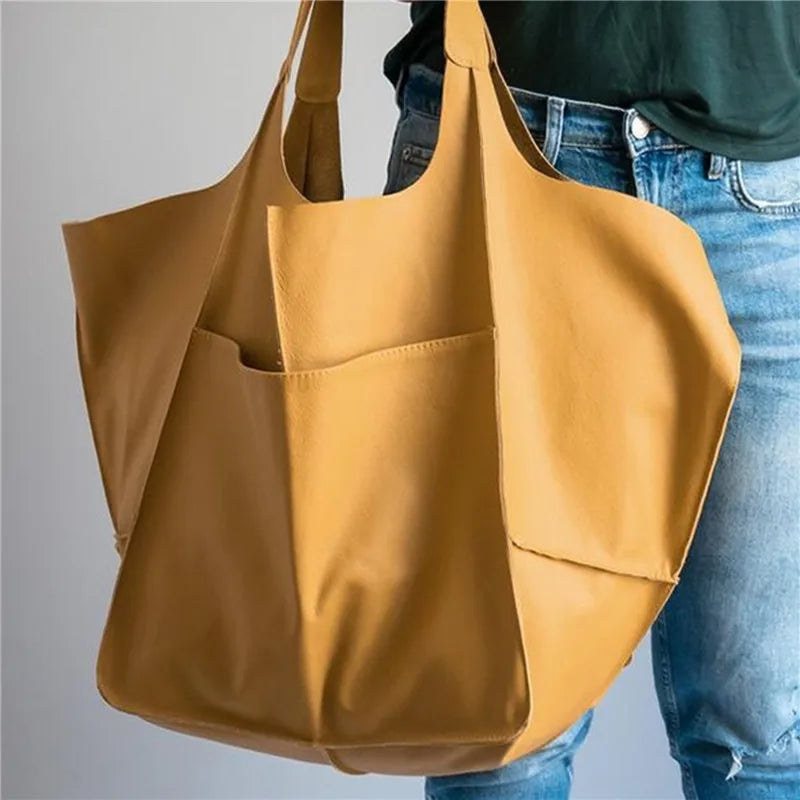 ﻿MILLY | Oversized Leather Tote Bag