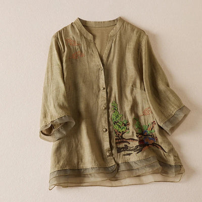 DAVINA | Embroidered Elegance Blouse