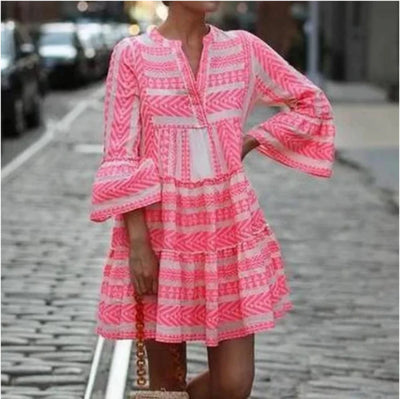 ANIKA | Boho Chic Striped Tunic Dress