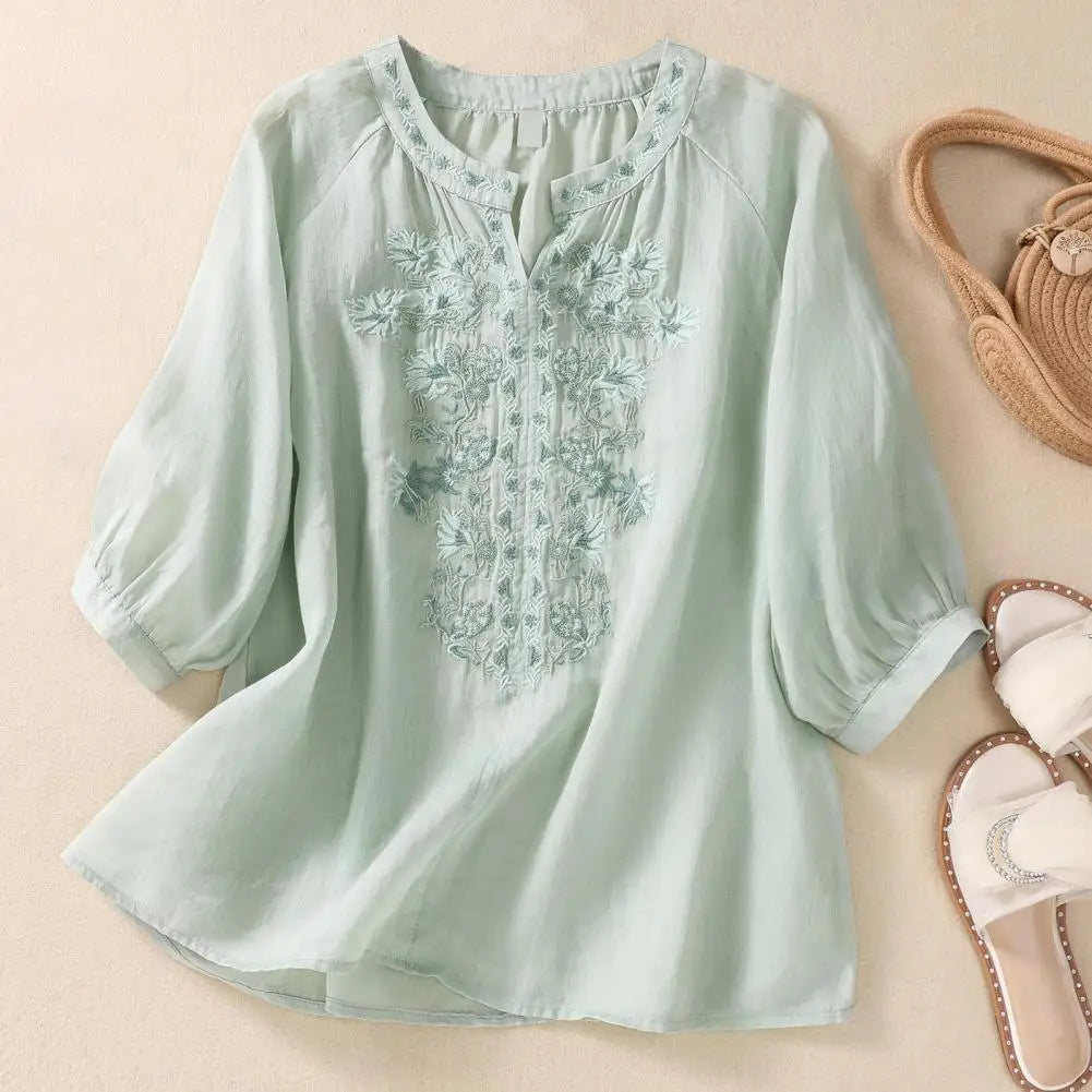 ROSALIE | Embroidered Cotton Floral Blouse