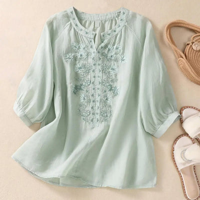 ROSALIE | Embroidered Cotton Floral Blouse