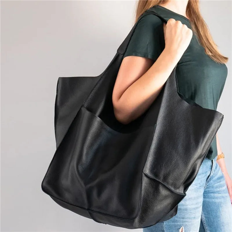 ﻿MILLY | Oversized Leather Tote Bag