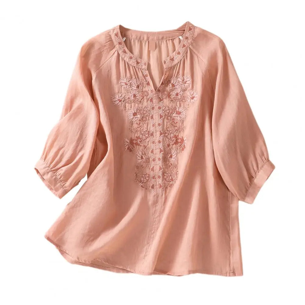 ROSALIE | Embroidered Cotton Floral Blouse