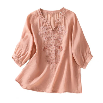 ROSALIE | Embroidered Cotton Floral Blouse