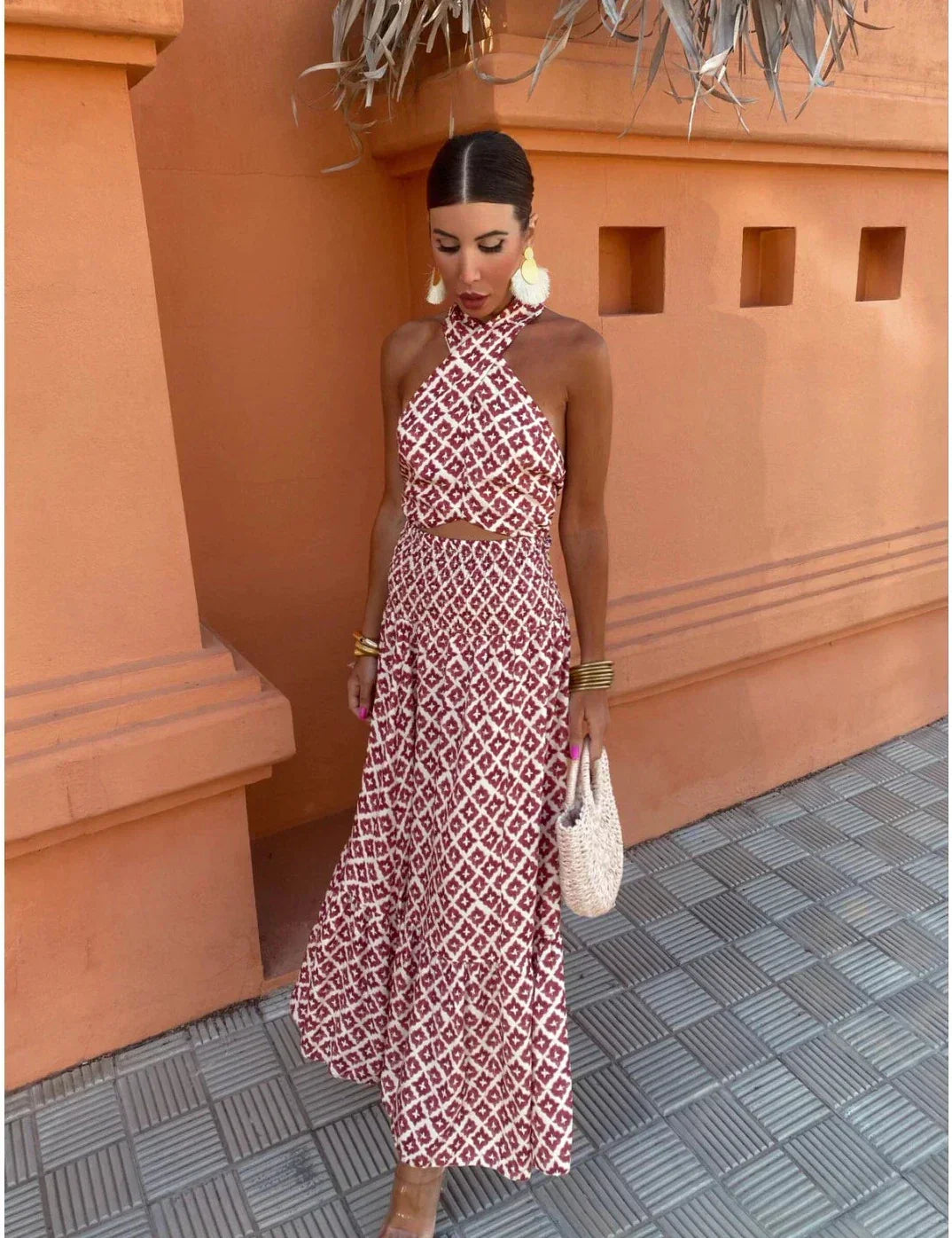 MICKAY | Women's Chic Off-the-Shoulder Midi Dress