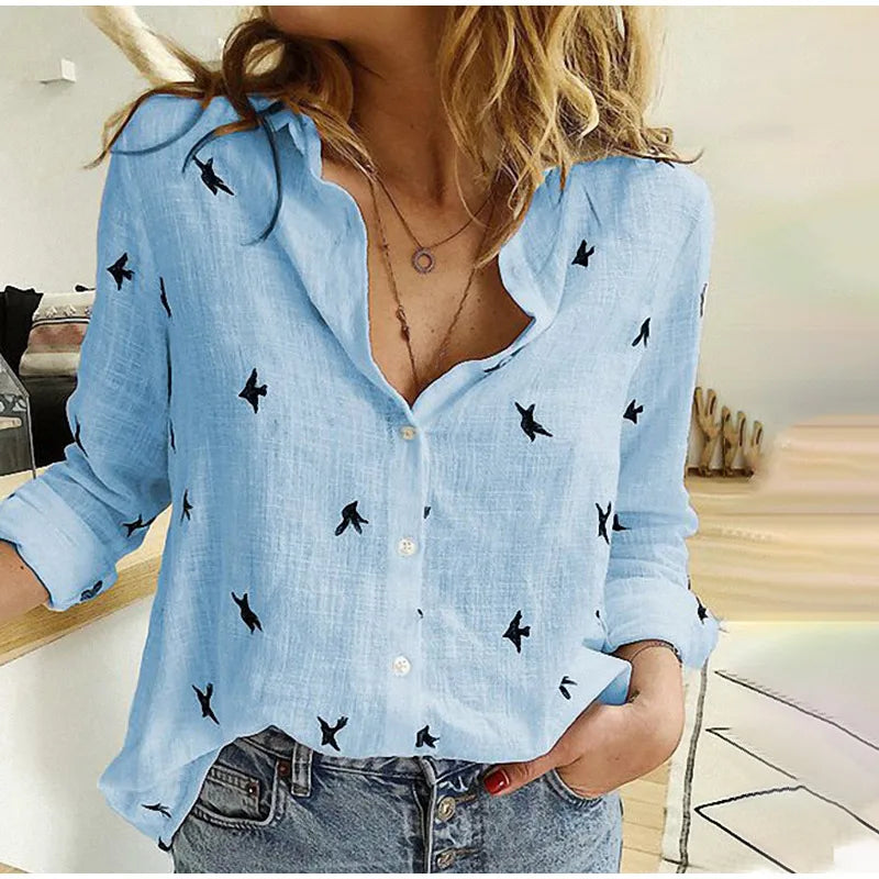 SABRINA | Cotton Long Sleeve Shirt Top