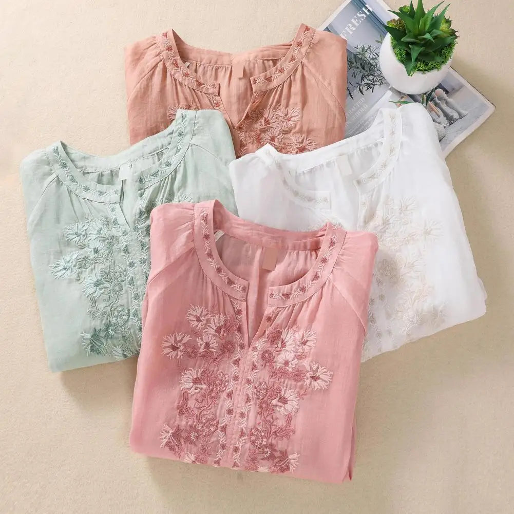 ROSALIE | Embroidered Cotton Floral Blouse