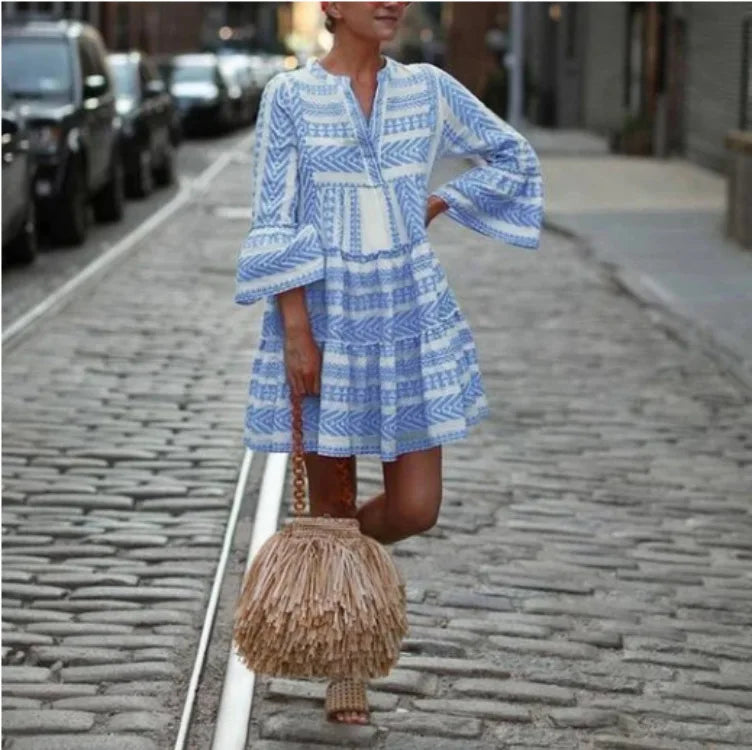 ANIKA | Boho Chic Striped Tunic Dress
