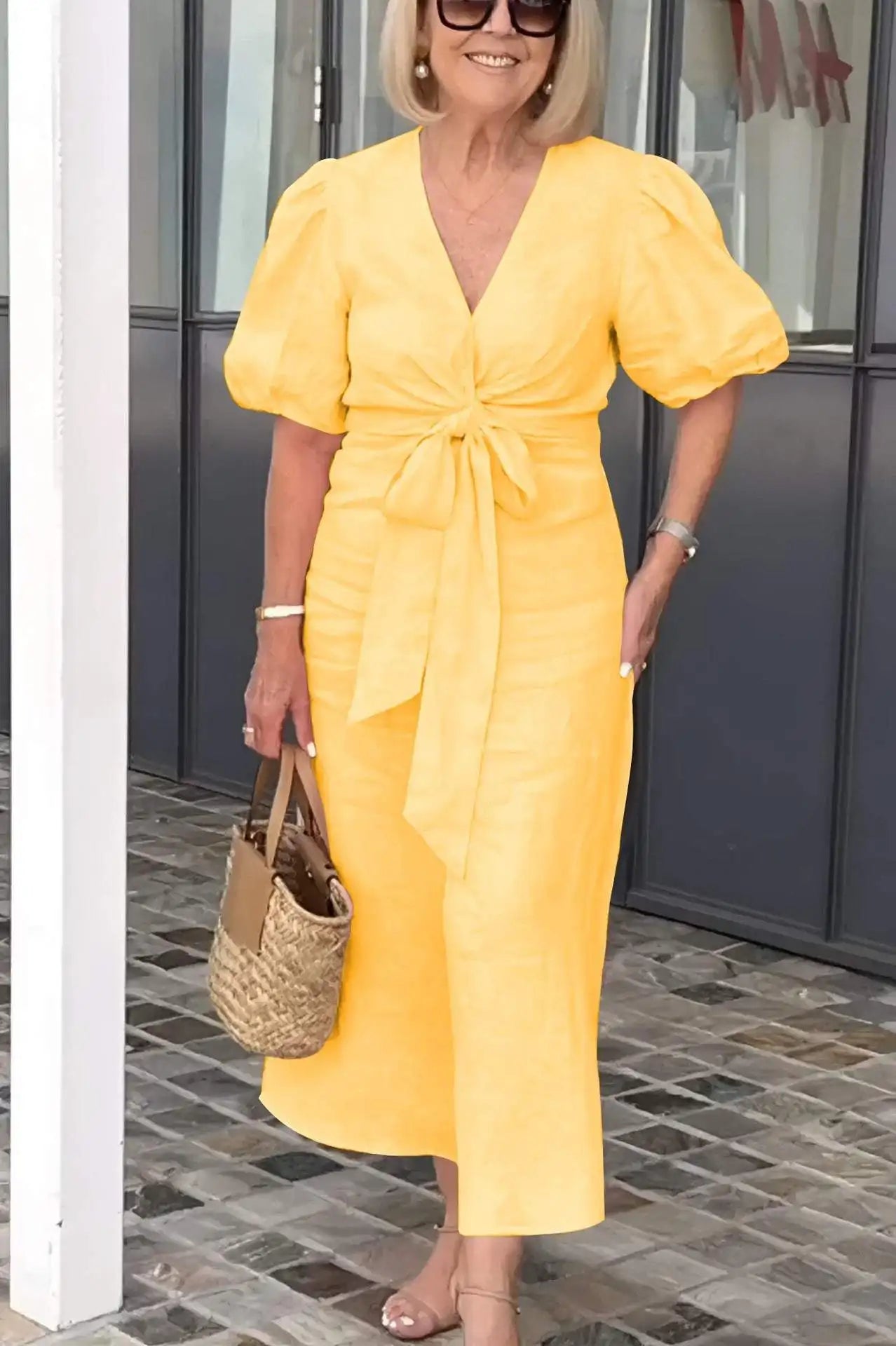 JODI | Loose V-neck Midi Dress