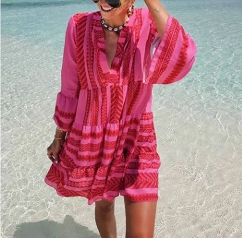 ANIKA | Boho Chic Striped Tunic Dress