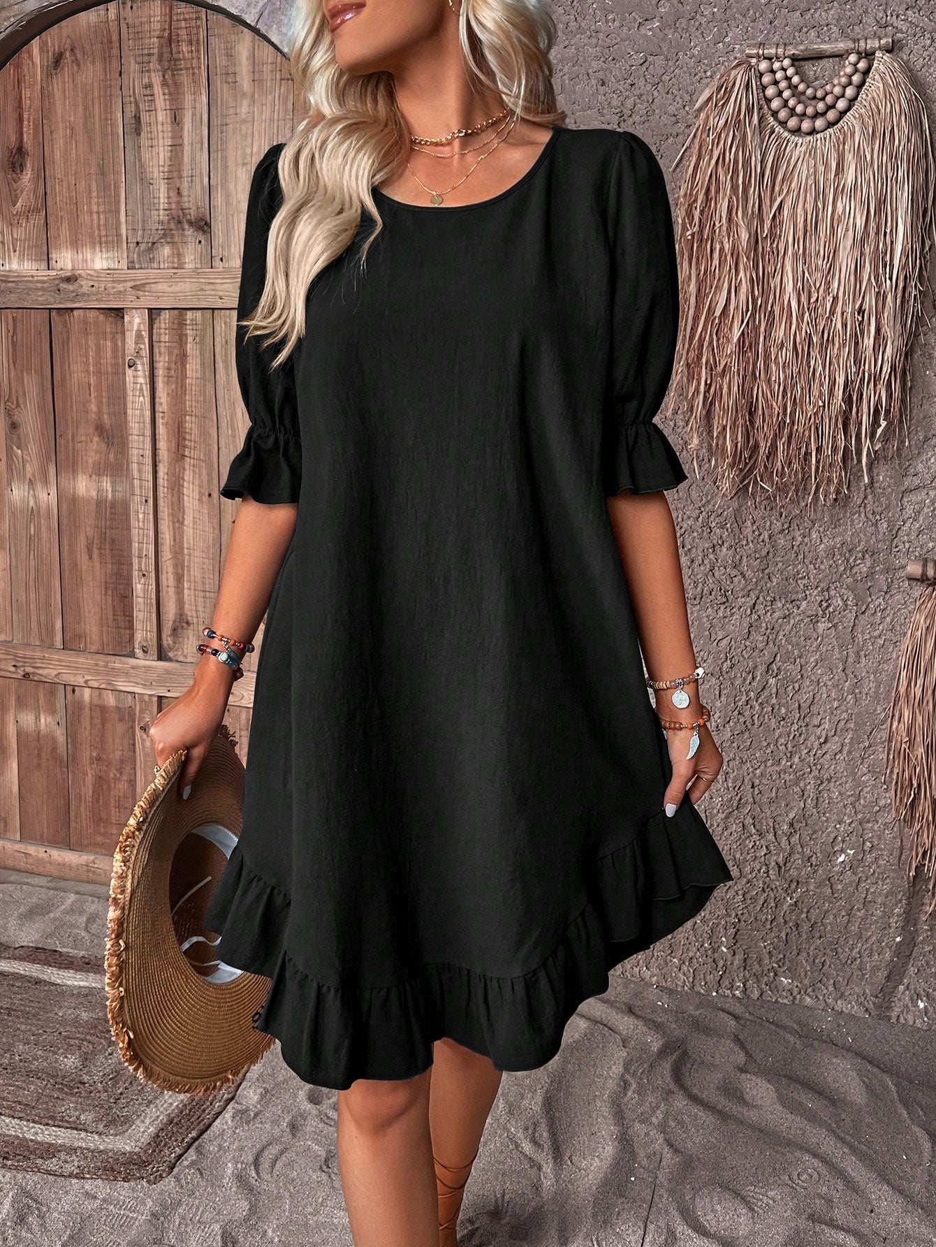 ISOLDE | Chic Ruffle Hem Dress