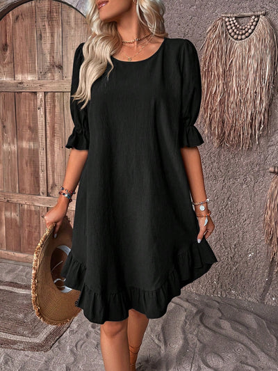 ISOLDE | Chic Ruffle Hem Dress