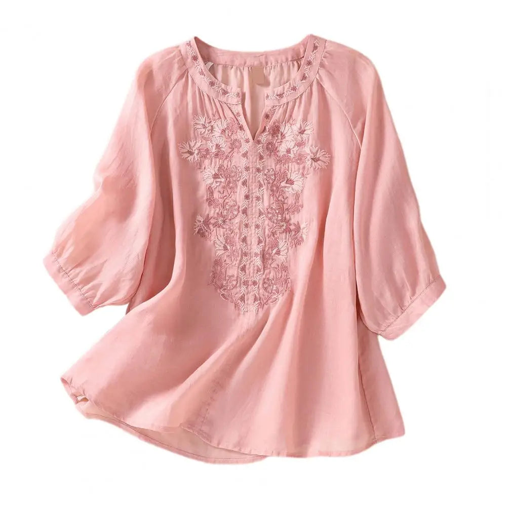 ROSALIE | Embroidered Cotton Floral Blouse