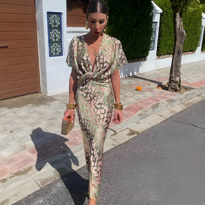 MATILDA | Long Dress with Twisted Collar