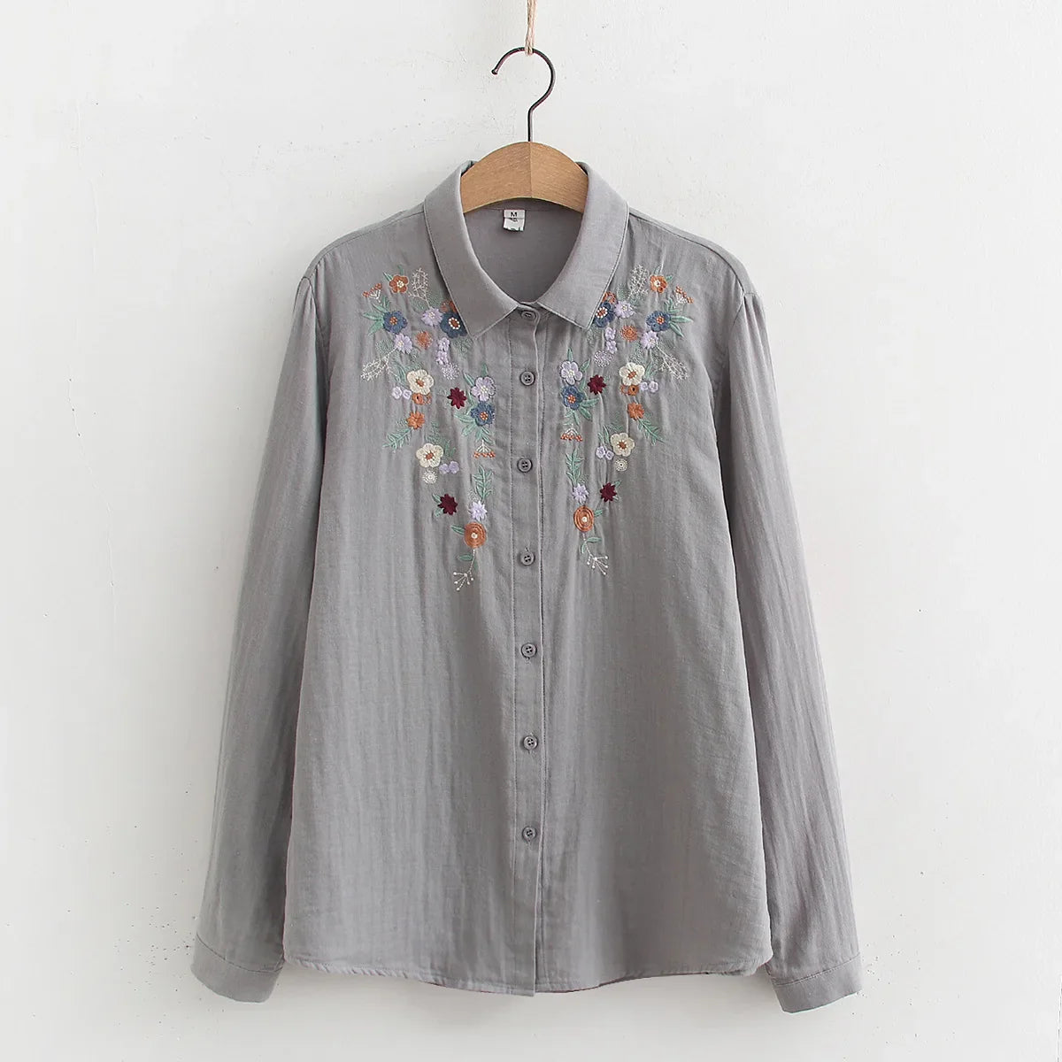ADINA | Embroidered Floral Button-Up Shirt