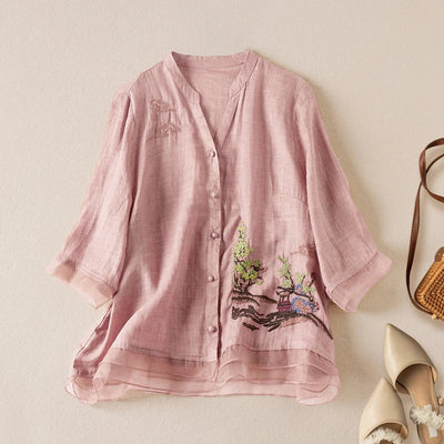 DAVINA | Embroidered Elegance Blouse